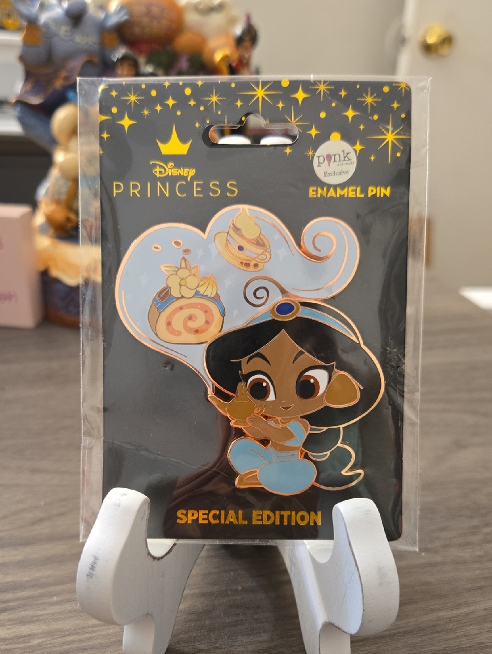 Disney Princess Jasmine Enamel Pin - Light Blue, Black, Gold
